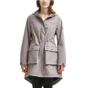 DKNY Parka Button Zip Rain Coat Women's Sz S Thistle DL1MPG31 (New)